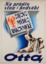 Ottovo mýdlo Rakovnické, návrh plakátu, 20. -30. léta 20. století
