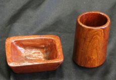 Sada dřevěná miska a váza