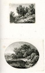 Dva krajinné motivy na jednom archu, cca 1812