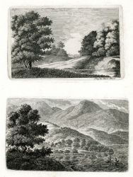 Dva krajinné motivy na jednom archu, cca 1812