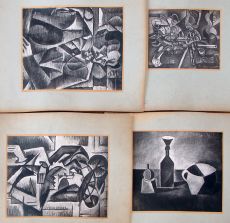 Kubistické obrazy malíře Bohumila Kubišty, set 4 ks, 20. léta 20. století